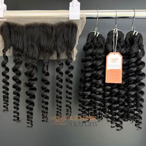 Produit chaud Extensions de cheveux de trame noire ondulée profonde de haute qualité 100% paquets de cheveux vietnamiens bruts disponibles à expédier - Product Image 1