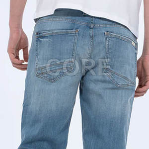 Haute qualité hommes Jeans pantalon nouveau Design grand ajustement léger toile taille moyenne Style décontracté stocké aspect lavé - Product Image 3