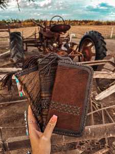 Nouveau Style cuir de vachette véritable bracelet pochette sac à main pochette portefeuille marron bracelet petite pochette élégant Western patchs portefeuilles - Product Image 2