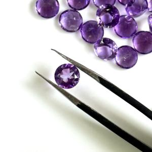 8mm naturel améthyste à facettes coupe ronde pierre précieuse en vrac pour la fabrication de bijoux calibré en gros améthyste pierre précieuse en vrac meilleur prix - Product Image 1