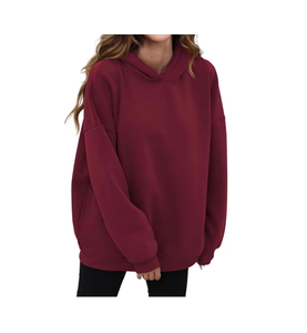 Pull surdimensionné de haute qualité Streetwear personnalisé à la mode 100% sweats à capuche pour femmes en molleton de coton teint uni respirant fournisseur OEM - Product Image 1