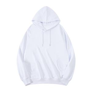 OEM de alta calidad de algodón de gran tamaño pulóver sudaderas con capucha de punto personalizado de invierno Unisex con capucha con logotipo impreso liso de peso pesado de lana - Product Image 4