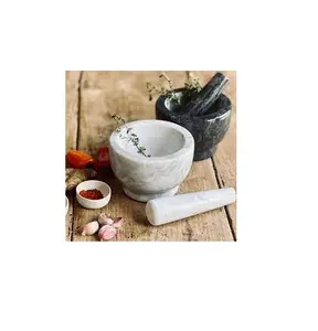 Set di mortaio e pestello in marmo smerigliatrice manuale per pasta di aglio spezie e condimenti pezzo di design e prodotto di vendita calda