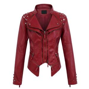 แจ็กเก็ตหนังแท้มีซิปสำหรับผู้ชายแจ็คเก็ตหนังคอปกตั้งแฟชั่นมีสีและขนาดที่กำหนดเองได้ - Product Image 1