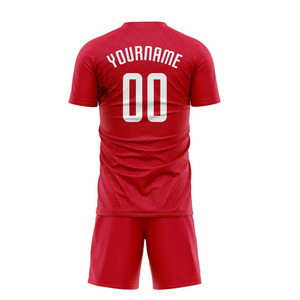 Maillot de football personnalisé en gros, été, court, respirant, impression numérique, 100% polyester, antibactérien, séchage rapide, couleur et logo personnalisés - Product Image 3