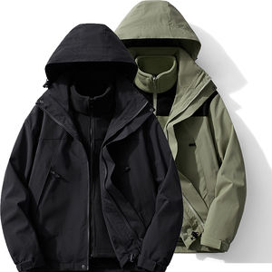 2023 hommes coton toile hiver à capuche travail vestes coupe-vent veste hommes matelassé flanelle doublé travail veste - Product Image 2