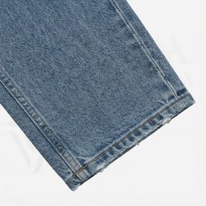 Jeans pour femmes de haute qualité, coupe ample, jambe large, taille haute, pantalon en denim, grande taille, couleur personnalisée, bas en coton respirant - Product Image 6