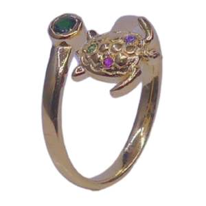 Anillo de Compromiso de Plata de Ley 925 Chapado en Oro con Esmeralda y Diamantes para Mujer - Product Image 1