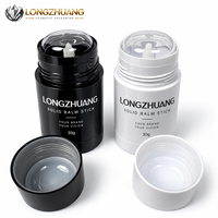 Contenant vide portable pour déodorant en stick 30g, double couvercle, remplissage par le bas, mécanisme rotatif, emballage cosmétique en plastique noir et blanc