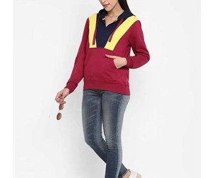 Sweat à capuche à demi-fermeture éclair de qualité supérieure pull Streetwear à la mode pour femmes logo personnalisé demi-fermeture éclair unie vierge vêtements en gros d'approvisionnement d'usine OEM - Product Image 3