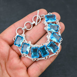 สร้อยคอพลอยโทแพซทำมือทำด้วยมือทำจาก925เงินได้รับการรับรอง IGI สร้อยข้อมือสไตล์งานแต่งงานสุดหรูจากห้องทดลอง - Product Image 2