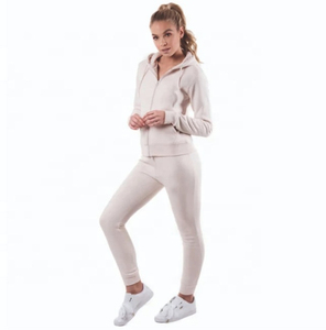 Venta al por mayor de calidad superior de invierno Logotipo de aduanas chándales en blanco de alta calidad chándal de las mujeres pantalones de chándal y Sudadera con capucha conjunto impreso - Product Image 2