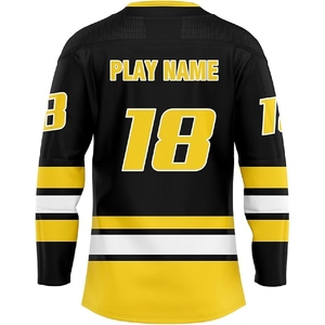 Nouveau 2025 Maillot de hockey sur glace pour hommes de haute qualité col en V brodé par sublimation à manches longues personnalisé - Product Image 1