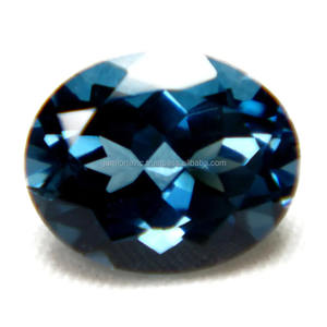 บุษราคัมทรงวงรีทรงสี่เหลี่ยมลอนดอนตัดเป็นพลอยธรรมชาติพลอยหลวมผสมคุณภาพสูงขายส่งบุษราคัมสีฟ้า - Product Image 1