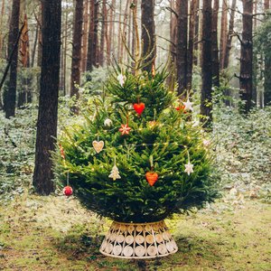 Fournitures de vacances jupe d'arbre de Noël en rotin naturel collier de couverture d'anneau en osier en gros pour la base de pins de Noël - Product Image 6