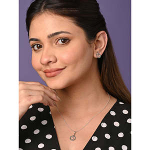 Conjunto de Pendientes y Colgante de Plata de Ley Fina Verde para Mujer - Product Image 5