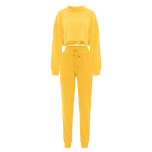 Ensemble 2 pièces de survêtement unisexe pour homme et femme automne-hiver oversize Fit Gym Jogging Heavyweight Solid Sweatpants Hoodie Patch Short pour homme et femme - Product Image 3