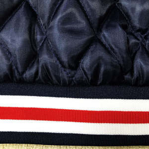 Veste universitaire en satin bleu marine des Red Sox de Boston pour hommes, doublure matelassée, style rétro, bomber de baseball, streetwear, veste de sport à lettres, fermeture à pression - Product Image 2