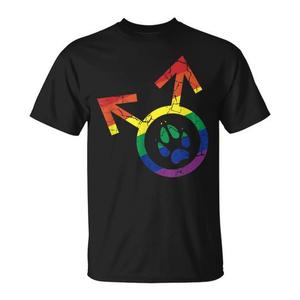 Camiseta Gay Pride Furry Lover con diseño de huellas de arcoíris, unisex, talla para adultos - Product Image 1