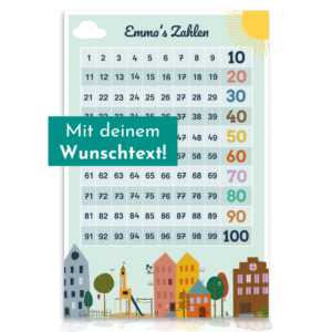 Affiche personnalisable avec des nombres de 1 à 100 pour l'apprentissage des mathématiques - Product Image 1