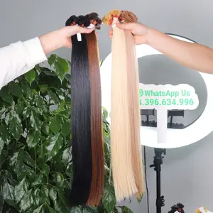 وصلة شعر رمادية Cheveux Flatip متصلة بقطعة جلد الشعر شعر بشري 100% بسعر المصنع بالجملة