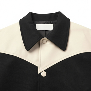 Blouson Bomber Homme Hiver 2026 Tendance avec Logo Personnalisé, Col Montant et Boutons Cachés, en Laine Mélangée de Haute Qualité - Product Image 3