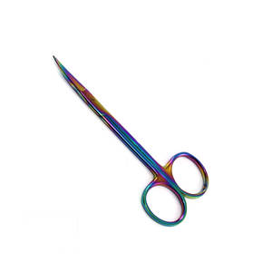 Tijeras dentales Iris 3,5 ''Tijeras de tejido de goma quirúrgica recta Material de acero inoxidable Fuente de alimentación manual - Product Image 1