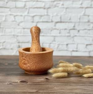 โรงงานขายส่งครกและสากไม้มะพร้าว ราคาถูกที่สุด ครกและสากไม้ เครื่องมือบด - Product Image 3