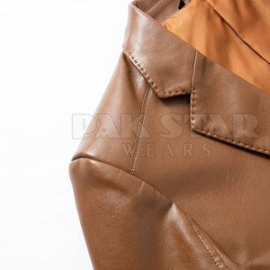 เสื้อเบลเซอร์หนังไซส์ใหญ่สำหรับขายส่ง เสื้อเบลเซอร์หนังสำหรับใส่กลางแจ้ง เสื้อเบลเซอร์หนังคอตั้งสำหรับผู้ชาย - Product Image 4