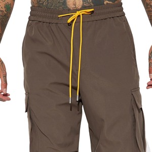 Pantalones Cargo de talla grande para hombre, Material de nailon marrón, de secado rápido, transpirables, rectos, a la venta, pantalones de chándal Acampanados para hombre - Product Image 5