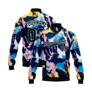 Exclusiva chaqueta Varsity personalizada de lana y cuero, diseño de gama alta con decoración de bordado de cuello alto, parte delantera de la Logo-MCACVJ-221 - Product Image 1