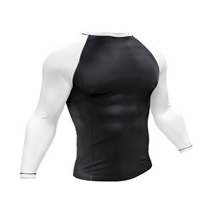 Gimnasio Atlético transpirable de poliéster de alta calidad de manga larga de compresión para hombre con logotipo personalizado al por mayor - Product Image 1