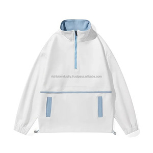 Sudadera con Media Cremallera Otoño 2025, Manga Larga, Unisex, Camiseta Básica, Teñida con Hilo, Teñida con la Prenda, 100% Algodón, Moderna, Versátil - Product Image 5