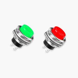 Juego de 10 Interruptores de Botón PS-212 Niquelados, Autoblocantes, de Metal y Latón, para Voltajes de hasta 240V - Envío Gratis - Product Image 1