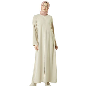 Abaya musulmane de style kaftan, grande taille, légère, prix abordable, unie, noire, pour mariage, borka, décontractée, simple - Product Image 2