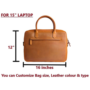 Maletín de Cuero Genuino Delgado y Suave para Portátil, Unisex, de Lujo, para Negocios, de 15 Pulgadas, Diseño Superior, Bolsos Personalizados - Product Image 3