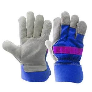 厂家直销Oem供应商双掌工业安全Pu皮革工作手套最佳质量设计