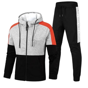 Survêtement pour hommes uni coton sweat à capuche costumes de survêtement en gros jogging costumes Sport noir imprimé survêtement - Product Image 1