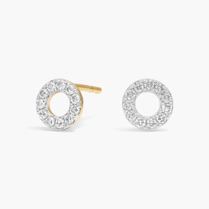Boucles d'oreilles clous en diamant de laboratoire taille ronde bicolore 0,20 ct en or massif 14 carats pour mariages et soirées - Product Image 1