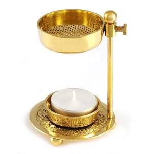 Quemador de incienso de latón ajustable con cuenco, soporte de luz en T con acabado dorado para fragancia aromática para decoraciones de Bar de Hotel en casa - Product Image 6
