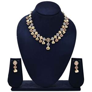 สร้อยคอรูปทอง3โทนขายส่งชุดเครื่องประดับแบบตะวันตกเครื่องประดับแฟชั่นเครื่องประดับหลายโทนเครื่องประดับทองเหลืองสามสี - Product Image 1