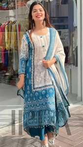 Traje Anarkali Salwar de diseñador para mujer, último césped estampado pakistaní para fiesta - Product Image 3