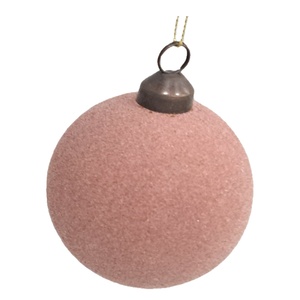 Adorno de árbol de Navidad de plástico con estilo moderno de 8cm con varios colores bola flocada suministros de vacaciones de Navidad - Product Image 1