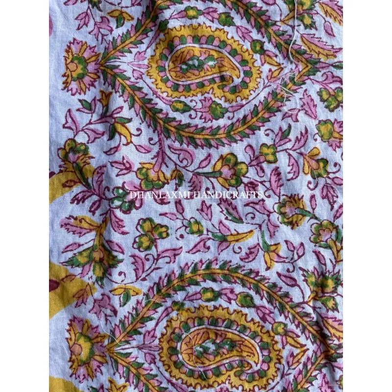 Kain cetak blok tangan kain katun India oleh Halaman untuk gaun musim panas bahan gaun wanita jubah Kaftan tekstil kain lari