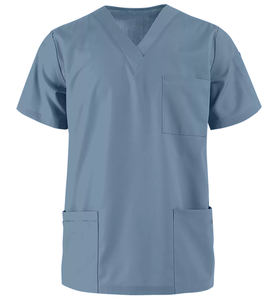เสื้อสครับแพทย์ผู้ชายแบบขายส่งสั่งทำพิเศษ OEM ระบายอากาศได้ดี กันลม ผ้าไร้รอยต่อ ยืดหยุ่นได้ คุณภาพสูงสำหรับโรงพยาบาล - Product Image 3