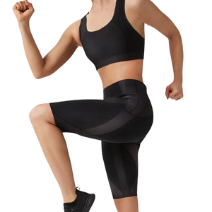 Shorts de yoga de compression pour femmes 100% nylon respirant taille élastique haute extensibilité fitness entraînement fabrication sur mesure - Product Image 2