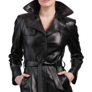 Abrigo de Invierno de Lujo para Mujer, Talla Grande, Color Cognac, Decoración de Piel Auténtica, Forro de Poliéster, Tinte Liso - Product Image 1