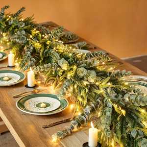 <span class=keywords><strong>Guirlande</strong></span> de Noël artificielle en pin de Norfolk avec lumières LED, 58,27 pouces, vert, <span class=keywords><strong>pour</strong></span> décorer les portes, les murs et les escaliers - Product Image 5