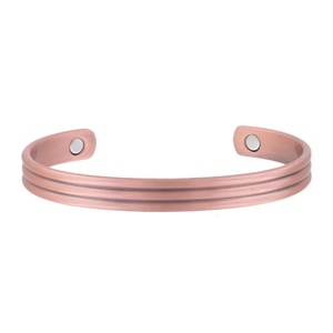 Brazaletes de moda de pulsera de cobre sólido de cobre puro con logotipo personalizado para hombres y mujeres con imanes - Product Image 3