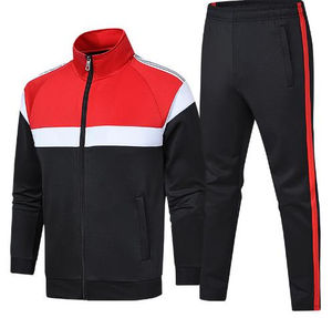 Ropa informal para hombre Conjunto de chándal de invierno Sudadera con capucha y pantalones de chándal personalizados con cremallera estampada Material polar - Product Image 5